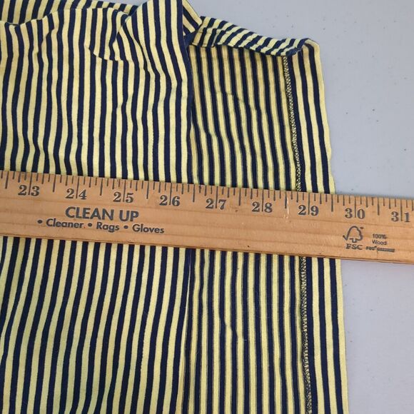 Vintage 80s Ralph Lauren Polo Jeans Co. Mens Yellow Blue Stripe Collared Polo l - Picture 5 of 5